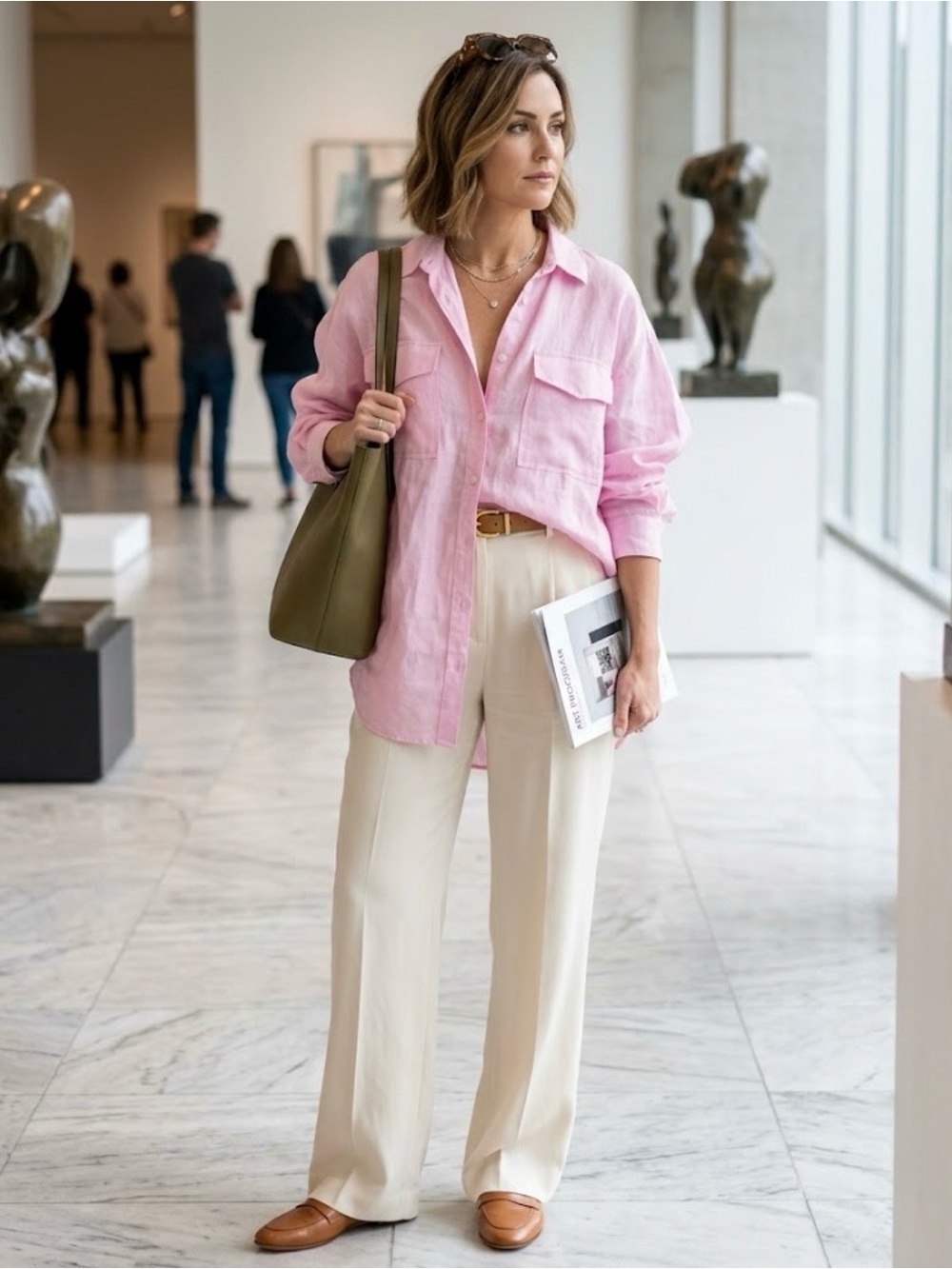 Relaxed pink oversized shirt